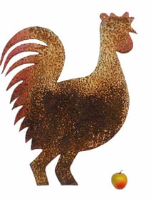 19TH CENTURY FOLK ART IRON ROOSTER TRADE SIGN