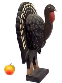 AMERICAN FOLK ART TURKEY WOODEN SCULPTURE
