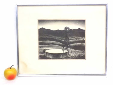 PETER HURD - STOCKWELL AT DUSK LITHOGRAPH