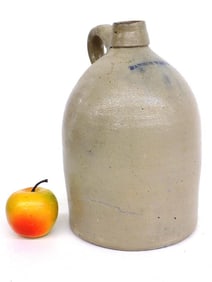 19TH CENTURY BANGOR MAINE STONEWARE WHISKY JUG