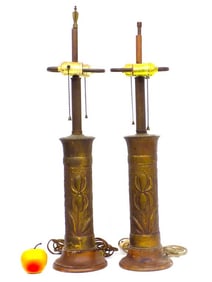 WORLD WAR I BATTLE OF CHAMPAGNE TRENCH ART LAMPS