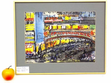 LOUISE ROSLER - ABSTRACT CITY WATERCOLOR GOUACHE