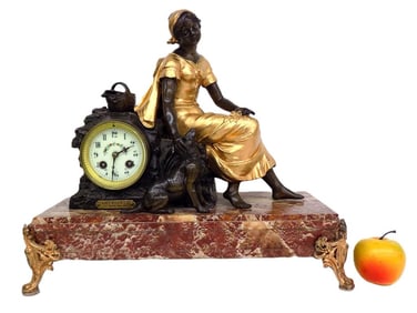 MOREAU - AMI FIDELE GILT BRONZED MANTEL CLOCK