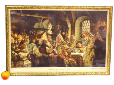 MAKOVSKY RUSSIAN WEDDING FEAST RIPLEY SIGNED ART