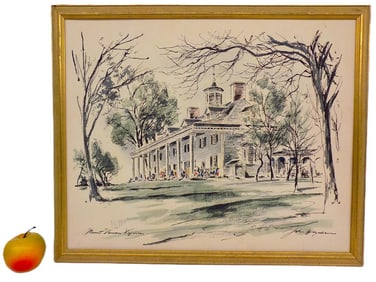 JOHN HAYMSON - MOUNT VERNON WASHINGTON LITHOGRAPH