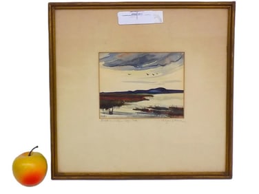 EDGAR HALL - SALT MARSHES CAPE COD WATERCOLOR