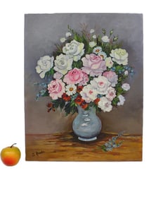HEUBA - FLORAL STILL LIFE PAINTING