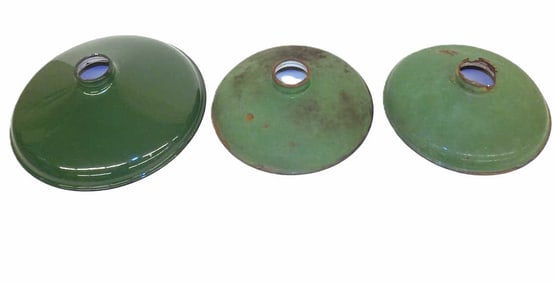 INDUSTRIAL GREEN PORCELAIN LIGHT SHADES