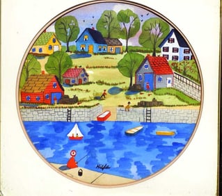 HILDA PERTHA - FOLK ART WATERCOLOR