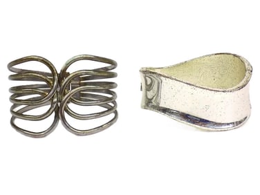 MIDCENTURY MODERN CHROME CUFF BRACELETS