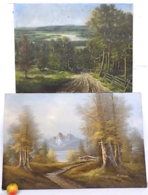 R. DELANO - MOUNTAIN CHALET & LANDSCAPE PANTINGS