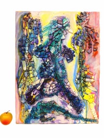 MIDCENTURY MODERN MIXED MEDIA PAINTING