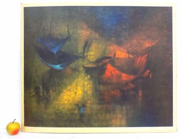 LEBADANG - FISHING NETS ABSTRACT LITHOGRAPH
