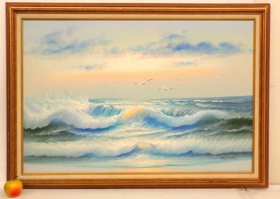 THOMAS - VIBRANT OCEAN SEASCAPE PAINTING