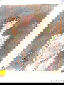 WAYNE GEMMILLO - FLOWER NYMPH PAINTING: Wayne Gemillo - American New York 20th Century - Expressionist Painting Entitled Flower Nymph. Oil on Canvas. Signed. 24" x 30" Provenance: Obtained Directly From The Artist.