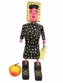 J.M. POIRIER - AMERICAN FOLK ART POLKA DOT LADY