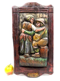 EDWARD KENNEDY LOVERS FOLK ART PLAQUE