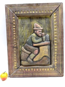 EDWARD KENNEDY BAVARIAN DRINKER FOLK ART PLAQUE