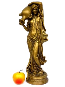 CLASSICAL MAIDEN WATER CARRIER GILT SCULPTURE