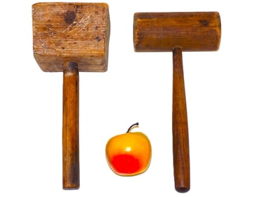 19TH CENTURY PRIMITIVE HUDSON VALLEY WOOD MALLETS