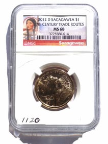 2012 D SACAGAWEA TRADE ROUTES $1 COIN NGC MS 68