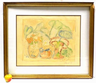 ALLAINER - FLOWERS STILL LIFE WATERCOLOR