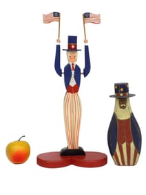 AMERICAN FOLK ART UNCLE SAM CARVED FIGURES
