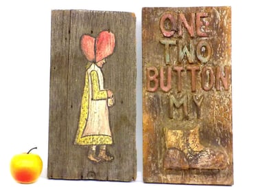 AMERICAN FOLK ART WOODEN PLAQUES