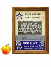 BEE HIVE SYRUP ADVERTISING BASEBALL SCORECARD