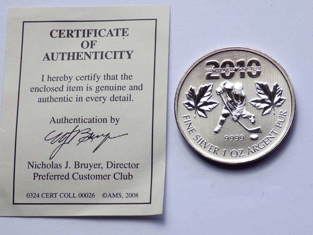 CANADIAN 2010 VANCOUVER WHISTLER $5 SILVER DOLLAR (1 of 3)