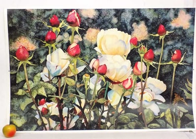 ELYSE CAMPUS COHEN - BEAUTIFUL ROSE GARDEN LITHO