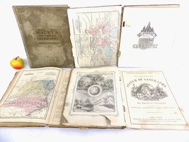 GROUP OF ANTIQUE GEOGRAPHY BOOKS WITH MAPS