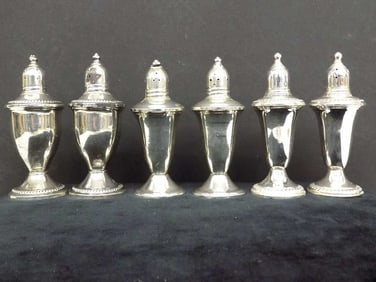 GROUP STERLING SILVER SALT & PEPPER SHAKER SETS