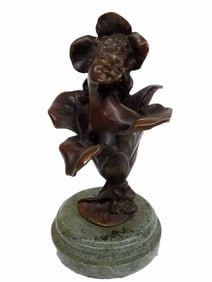 HENRI GODET - FEMME TULIPE BRONZE SCULPTURE