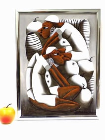 J. CHARLEMAGNE - HAITIAN FIGURES PAINTING