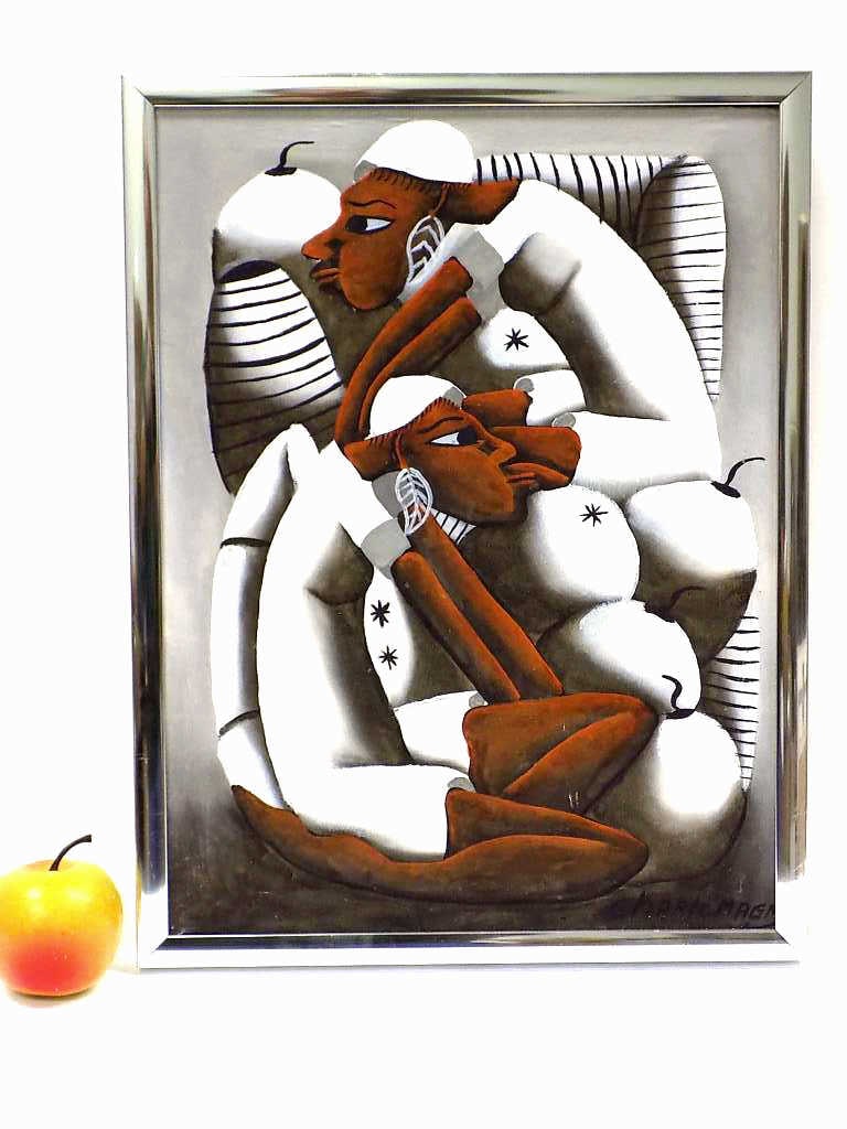 J. CHARLEMAGNE - HAITIAN FIGURES PAINTING (1 of 3)