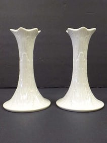 LENOX ACANTHUS BONE CHINA CANDLESTICKS