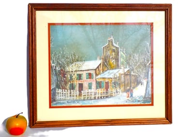MAURICE UTRILLO - WINTER SCENE CABARET LITHOGRAPH