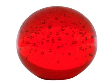 MIDCENTURY MODERN RED BUBBLE ART GLASS SPHERE