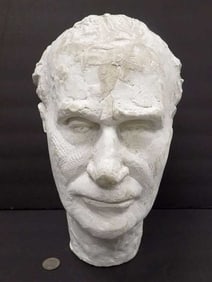MINNA HARKAVY WPA ARTIST - MALE HEAD SCULPTURE
