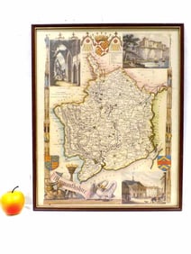 MONMOUTHSHIRE ENGLAND HERALDIC MAP