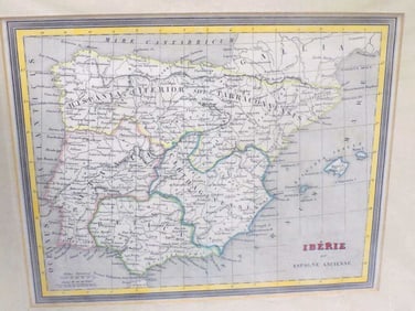 ORIGINAL 1800 COLOR MAP OF ANCIENT SPAIN