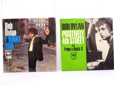 RARE BOB DYLAN 45 VINYL RECORD & JACKETS
