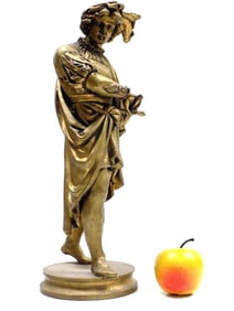 RENAISSANCE CAVALIER GILT BRONZED STATUE