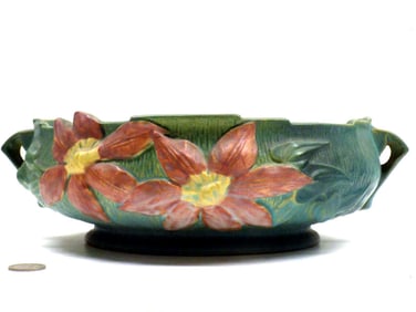 ROSEVILLE CLEMATIS CONSOLE POTTERY BOWL