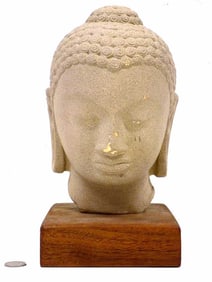 TIBETAN BUDDHA HEAD SCULPTURE