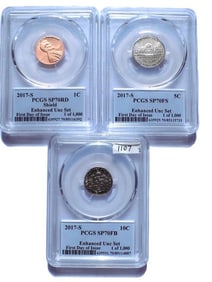 U.S. MINT 2017 S PROOF 1 5 10 CENT PCGS SP70 COINS