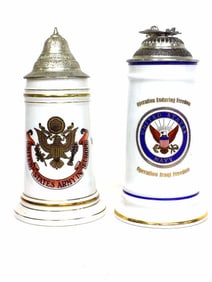 UNITED STATES ARMY & NAVY MILITARY BEER STEINS
