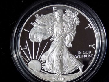 US MINT 2010 AMERICAN EAGLE SILVER DOLLAR PROOF