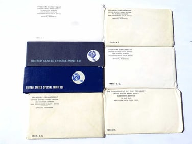 US UNCIRCULATED COIN SETS 1965 66 67 68 69 70 72
